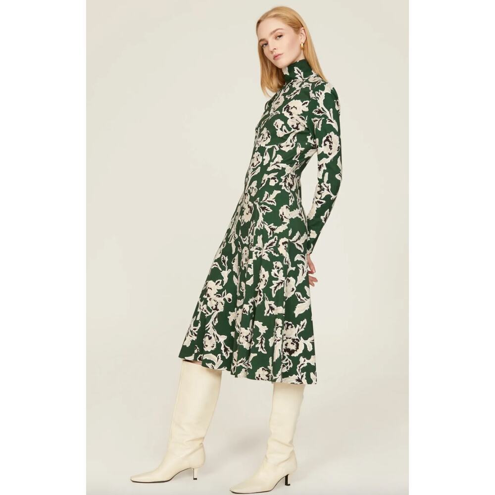 Tanya Taylor Thea Green Floral Dress Size M - Picture 2 of 9